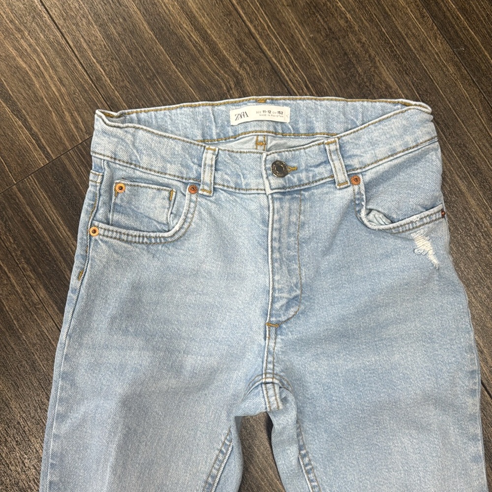 Zara Kids Light Blue Distressed Jeans - Picture 2 of 5